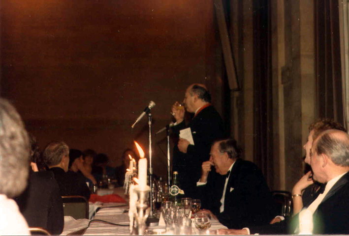 President: HH Judge Sir Ian Lewis, Speaking: Michael Evison, In foreground: Professor John Mitchell